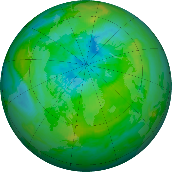 Arctic ozone map for 07 September 1982